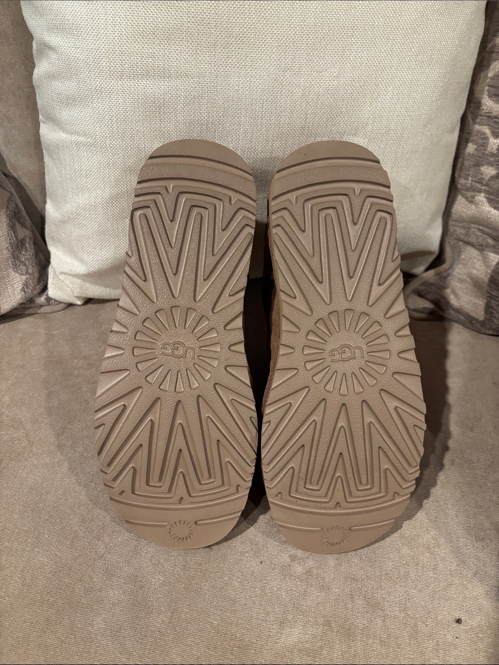 Ugg Women’s Classic Ultra Mini (Cozy Suede Shearling Ankle Boots - Chestnut) - Picture 2 of 6
